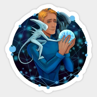 David and the galactic map Sticker